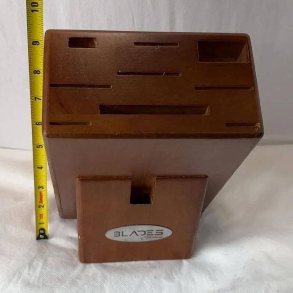 Blades by Rick Maurer Wooden Knife Block Storage Stand
